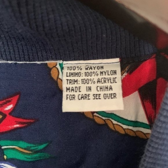 VINTAGE | Women’s Navy Nautical Bomber Windbreaker Zip Up Jacket | Size XL - Picture 7 of 16